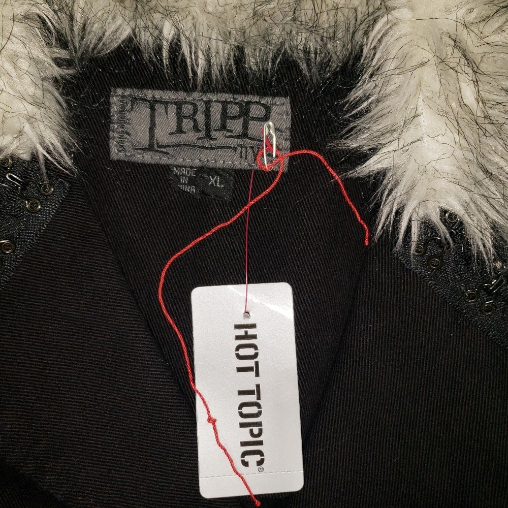 🆕️ Tripp NYC Coat Jacket Goth Punk XL Black - Picture 3 of 5